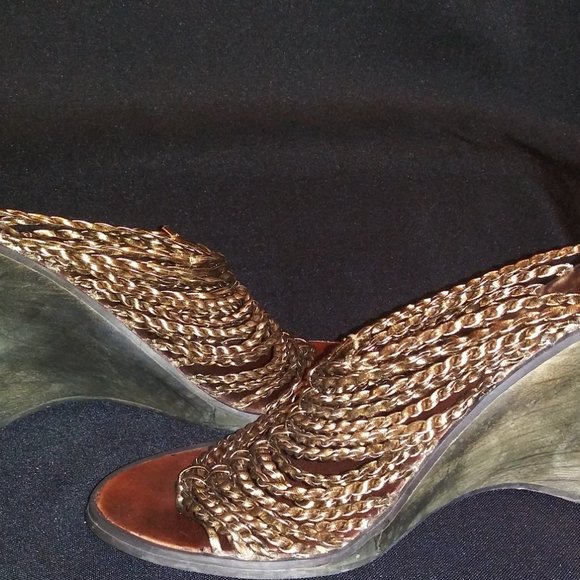 Spiegel braided Open Toe Wood Wedge slide in Shoes - Picture 3 of 5